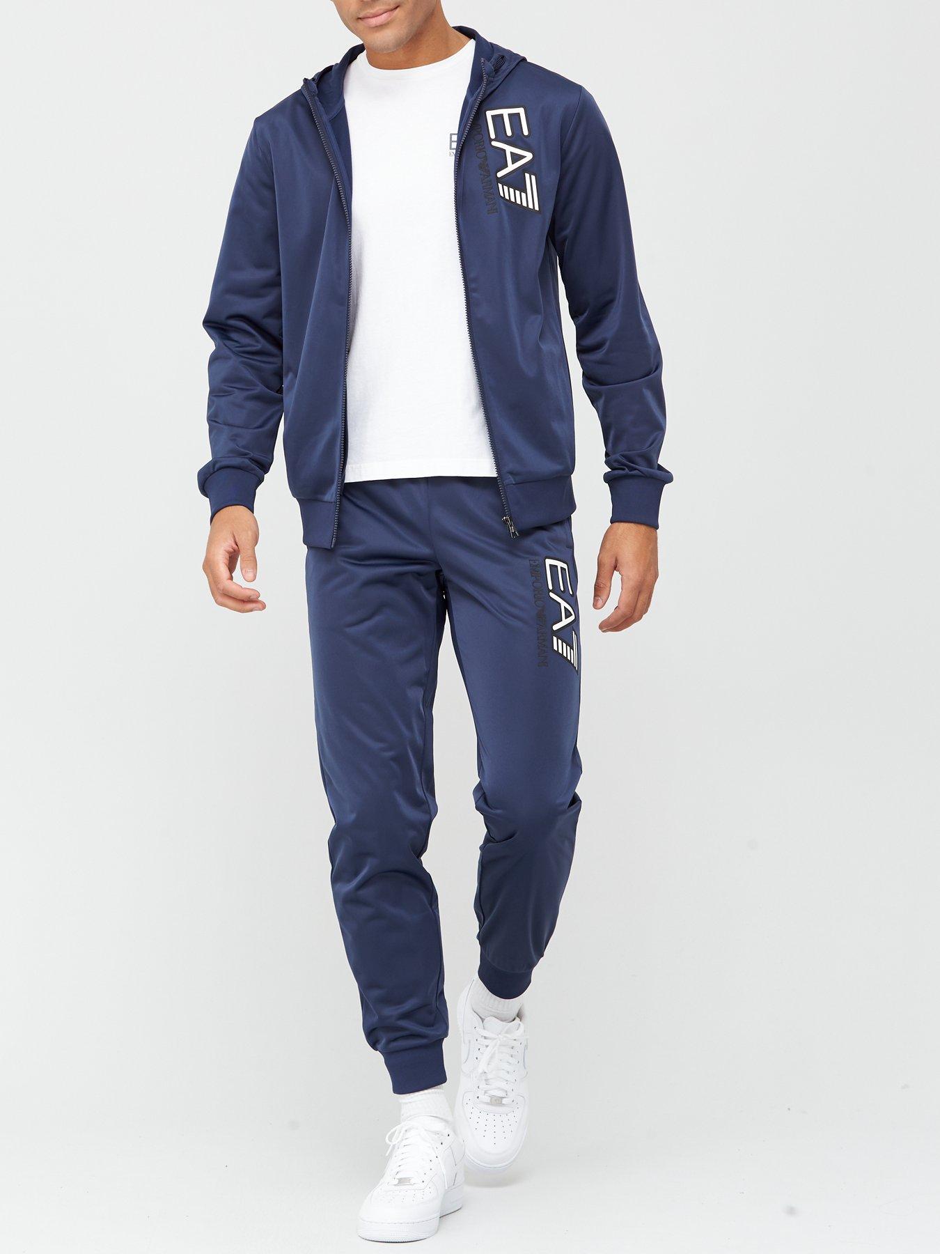 ea7 tracksuit navy blue
