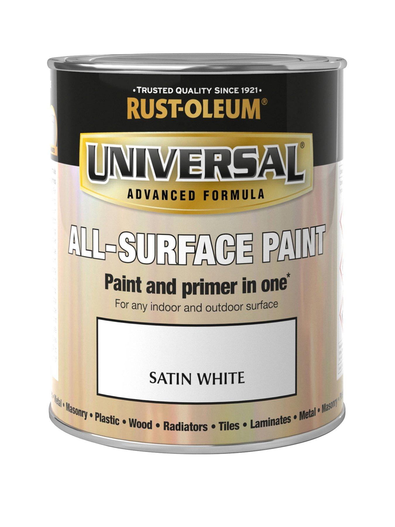 Rust Oleum Universal Metal And All Surface Paint Satin White 750ml Littlewoodsireland Ie