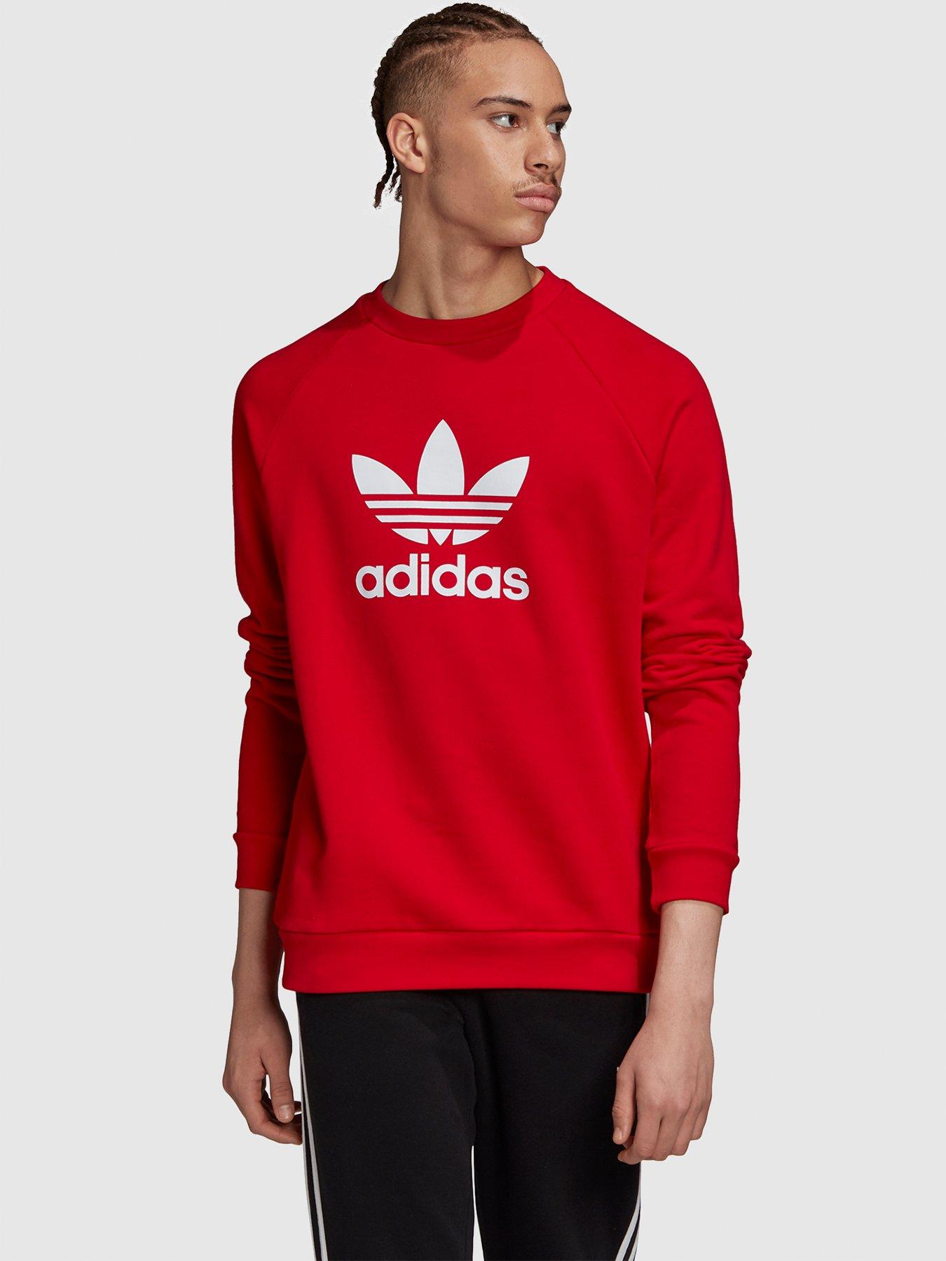 adidas trefoil sweatshirt red