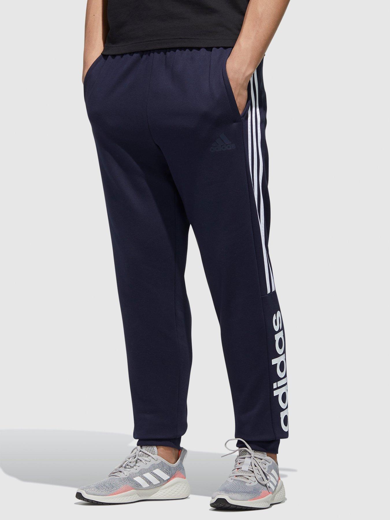 mens navy adidas tracksuit bottoms