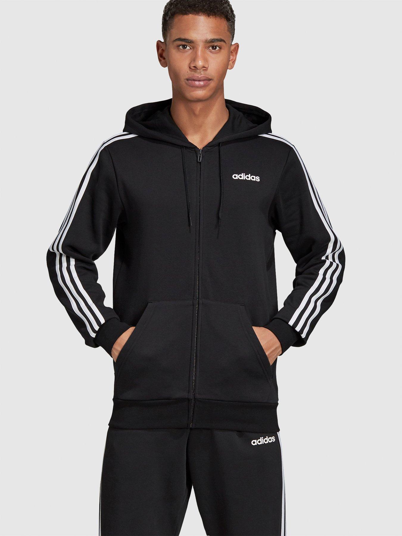 adidas three stripe zip hoodie