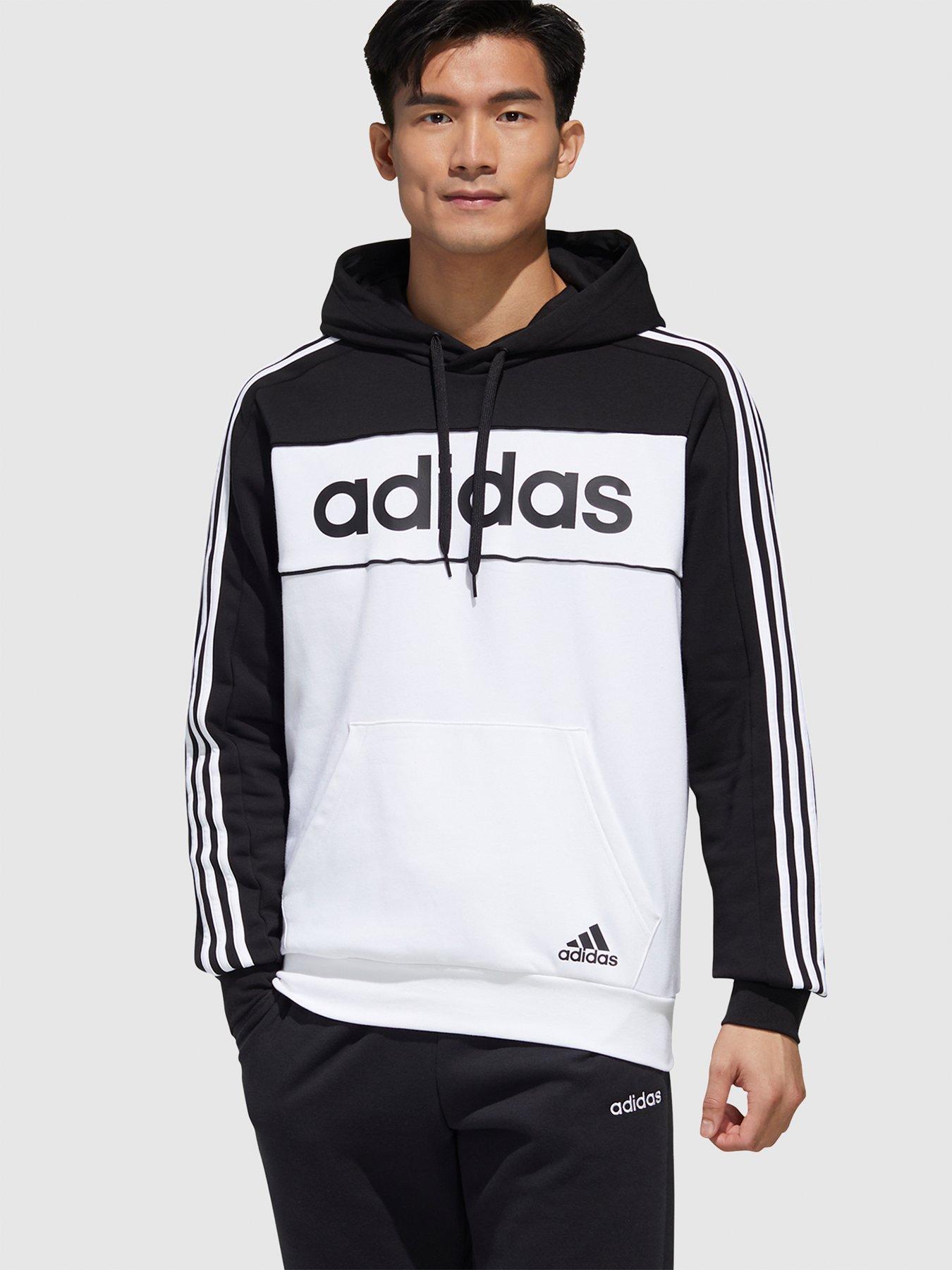 adidas black and white hoodie mens