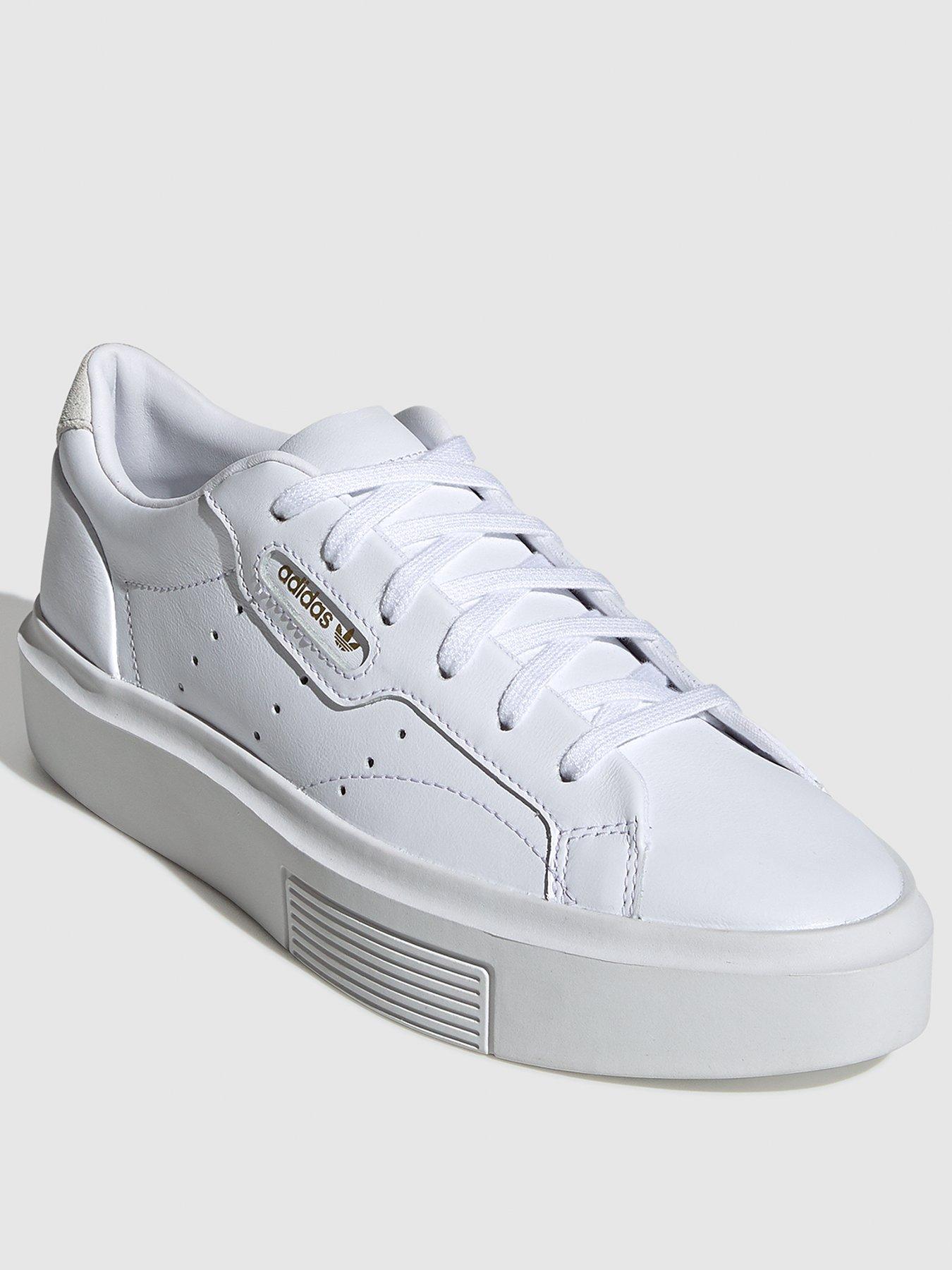 adidas originals white sleek trainers