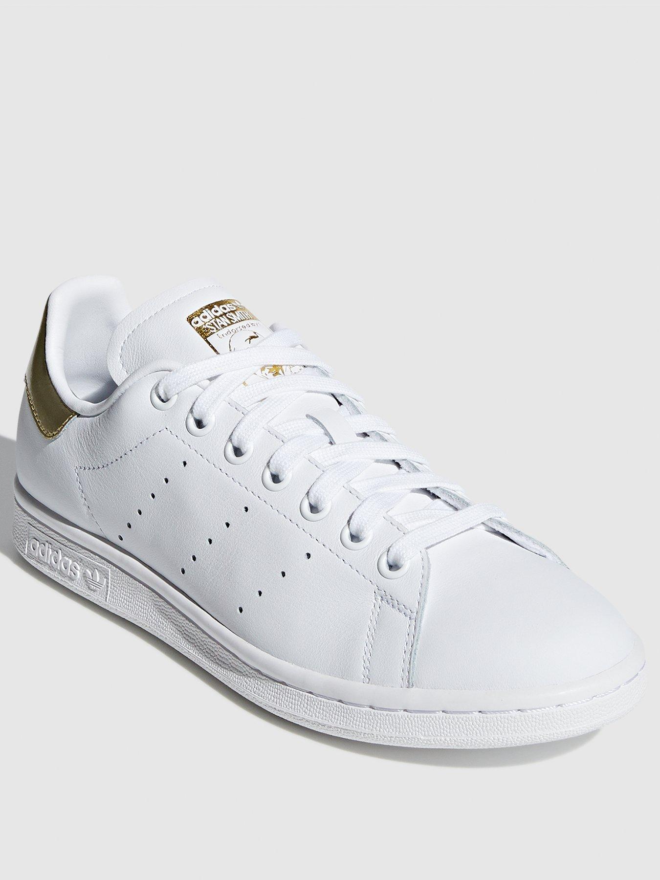 stan smith white and gold sneakers