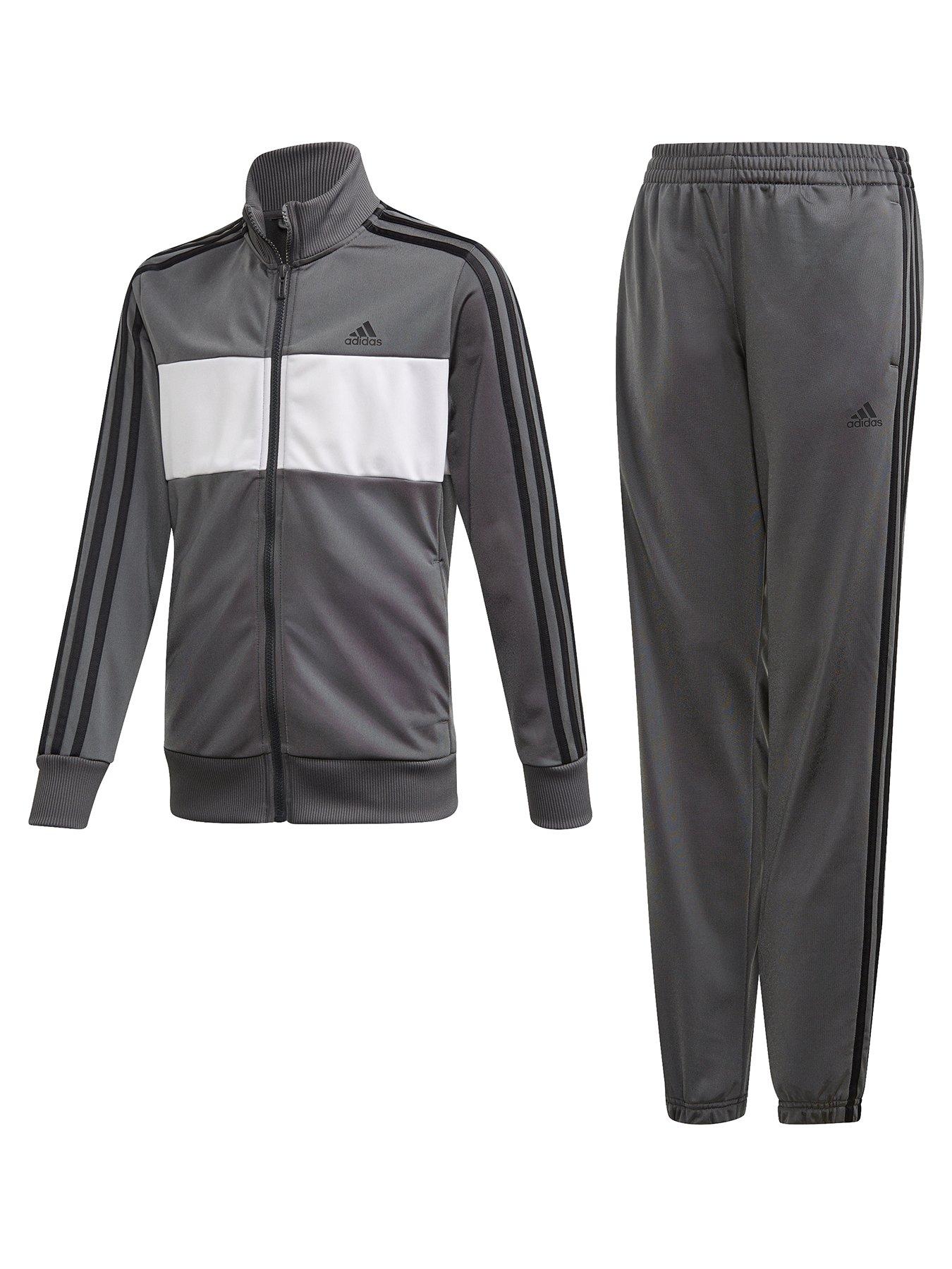 grey adidas tracksuit kids