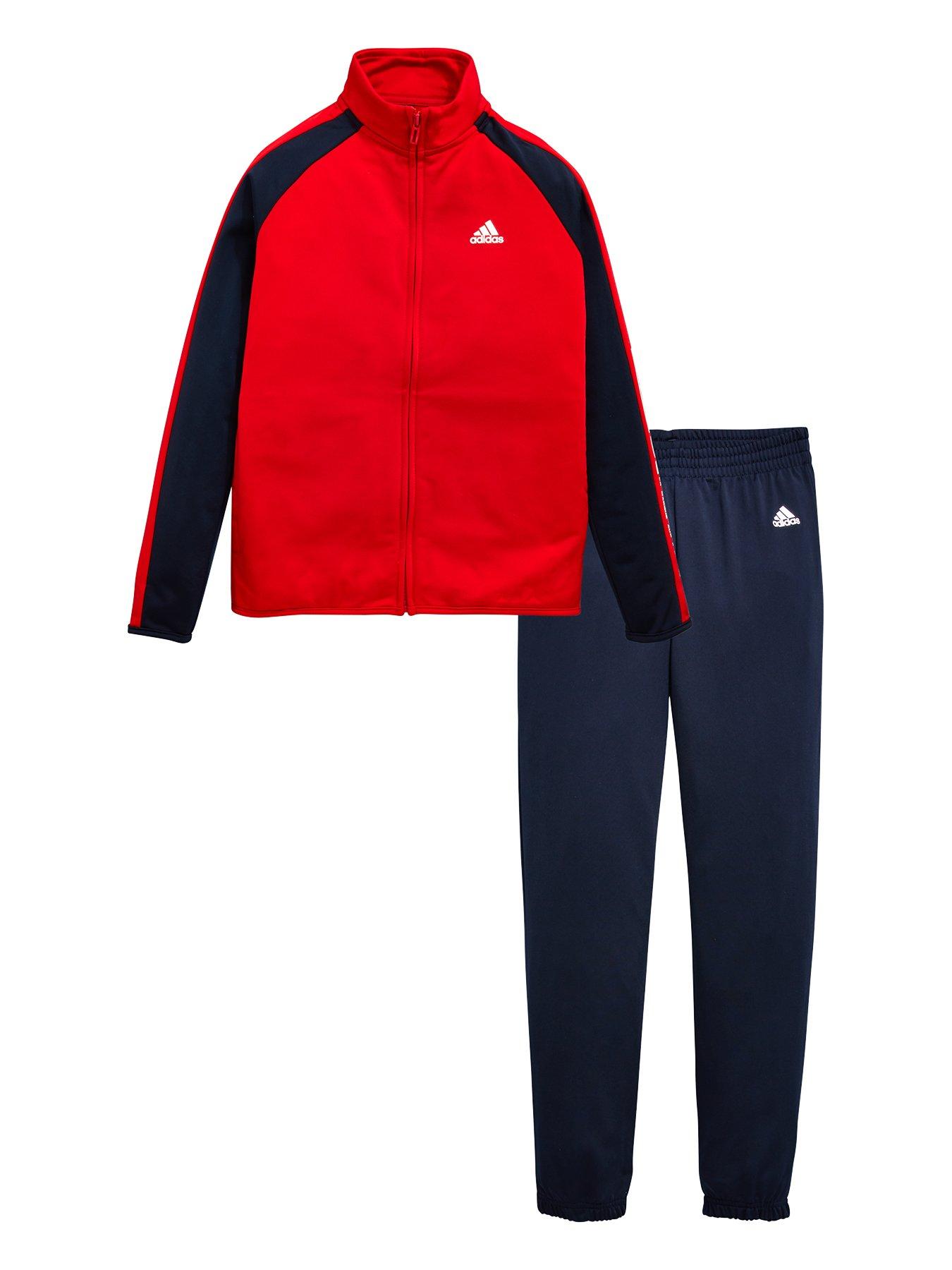 adidas red and black tracksuit