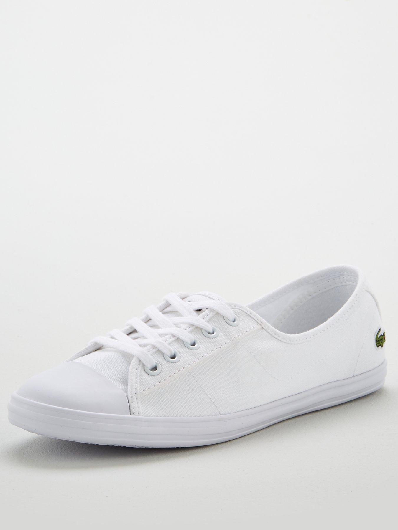 lacoste ziane chunky white leather court trainers