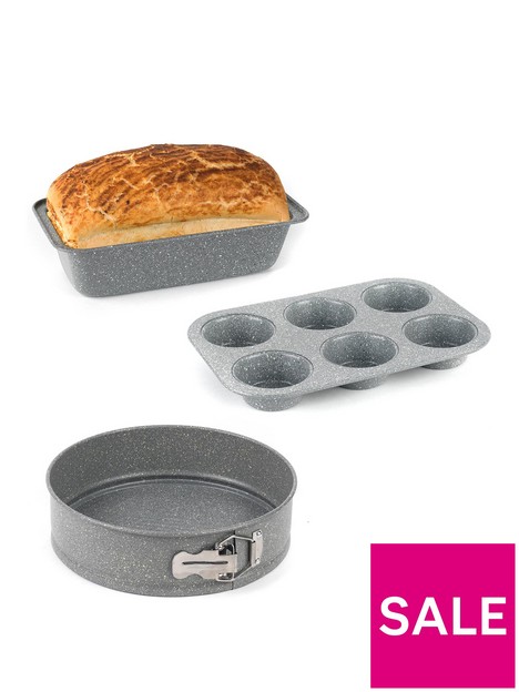 salter-marble-collection-bakeware-set-with-loaf-baking-tray-muffin-tray-and-baking-pan