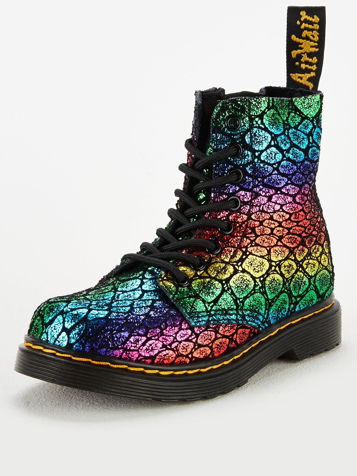 dr martens black 146 8 eye rainbow boot boots