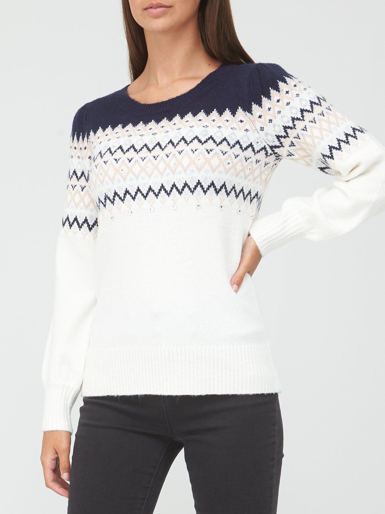 white fairisle jumper