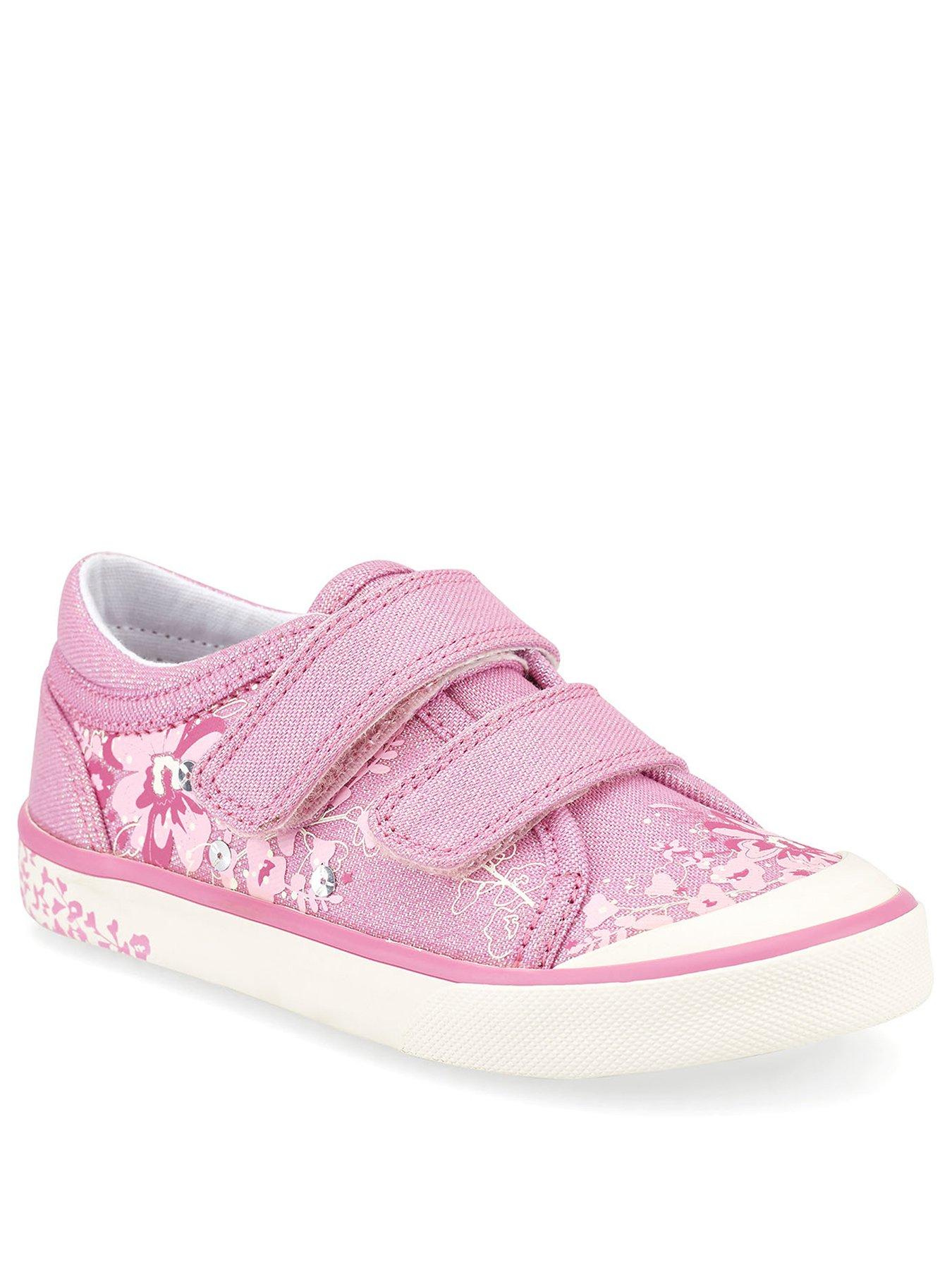 Girls Pink Pumps Edith Navy Glitter Start Rite Canvas Shoes 