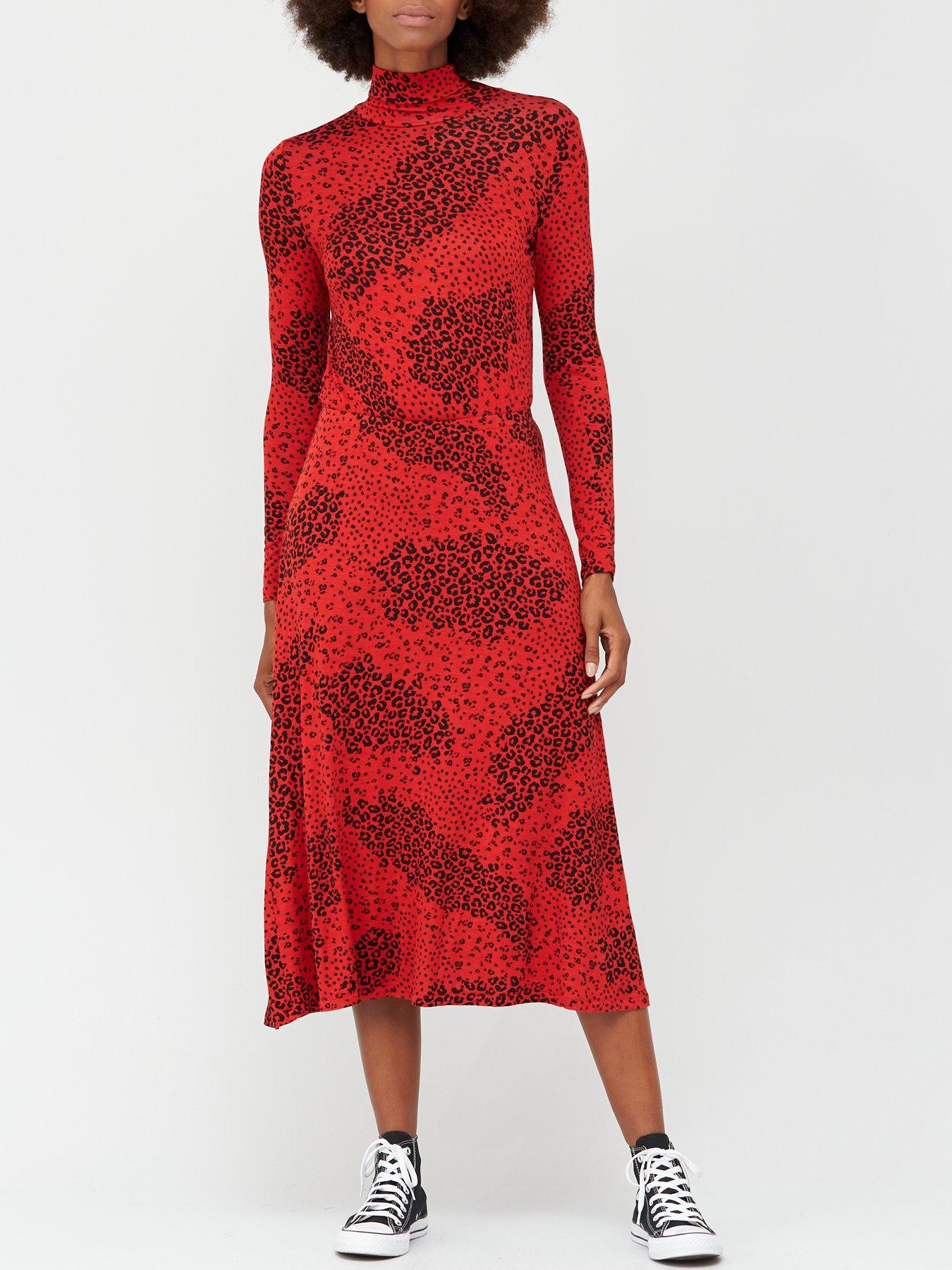 jersey midi dresses with sleeves