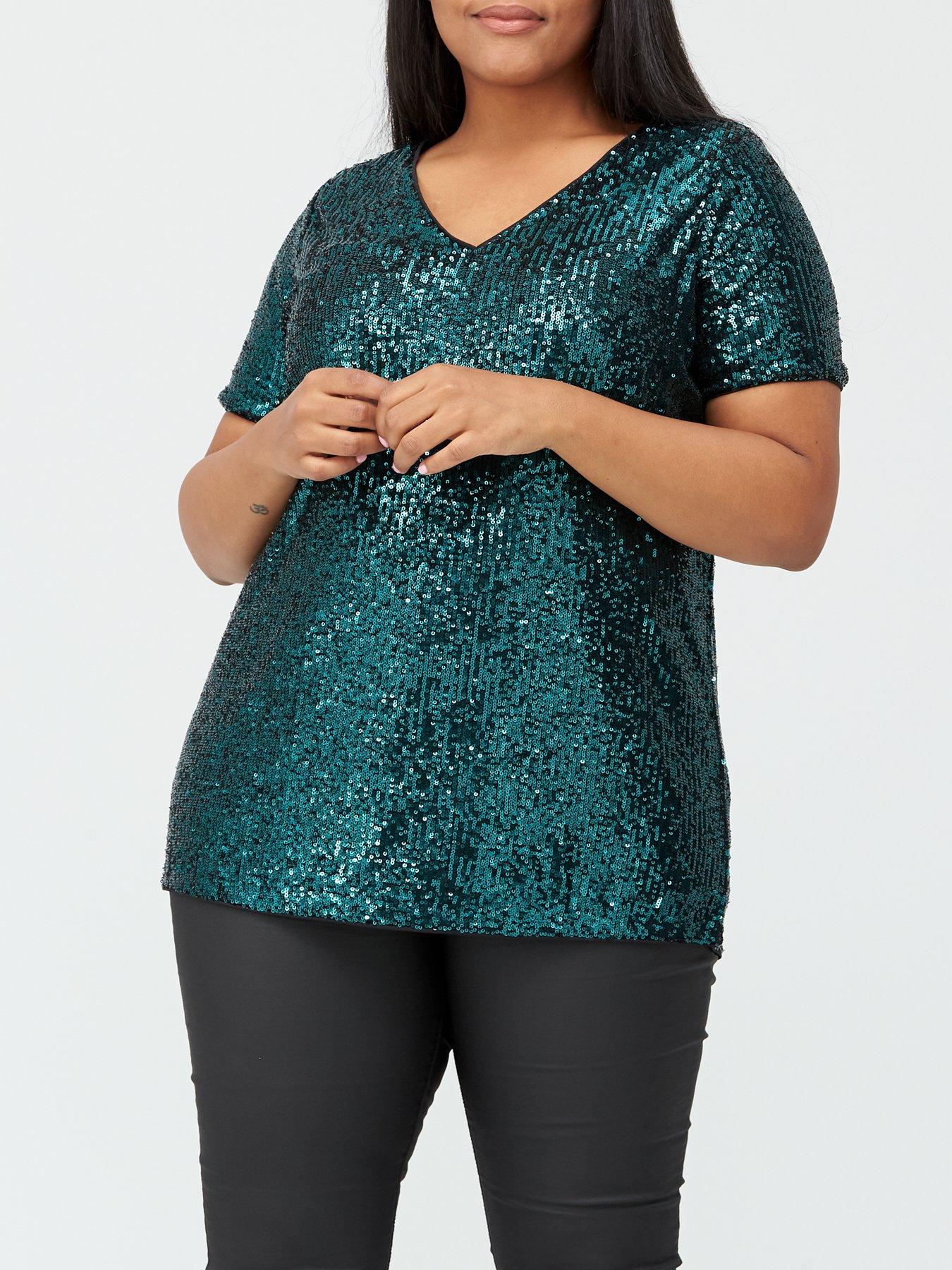 curve sequin top