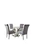 lola-120-cm-roundnbspdining-table-4-scroll-back-velvet-chairsfront