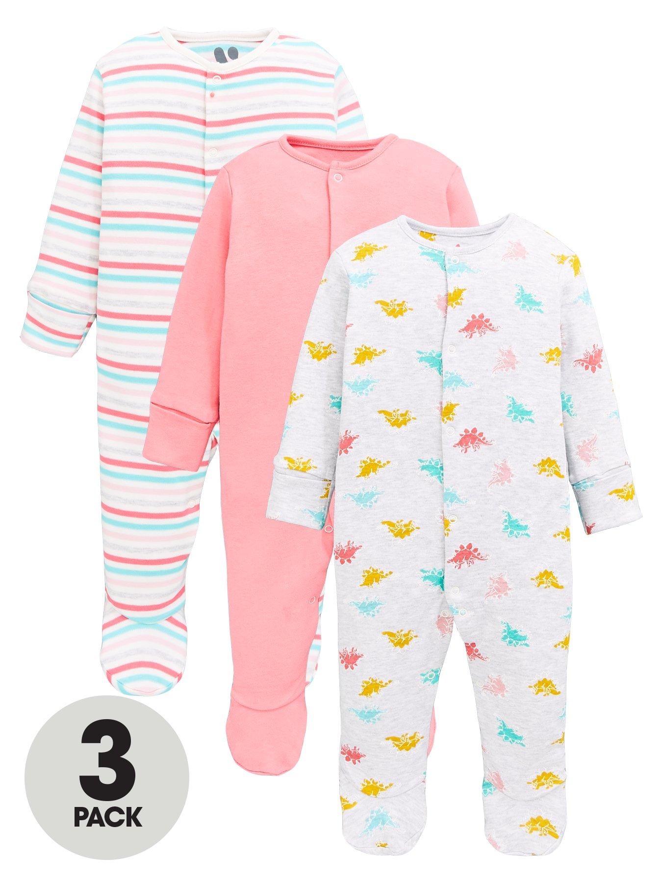 multipack baby girl sleepsuits