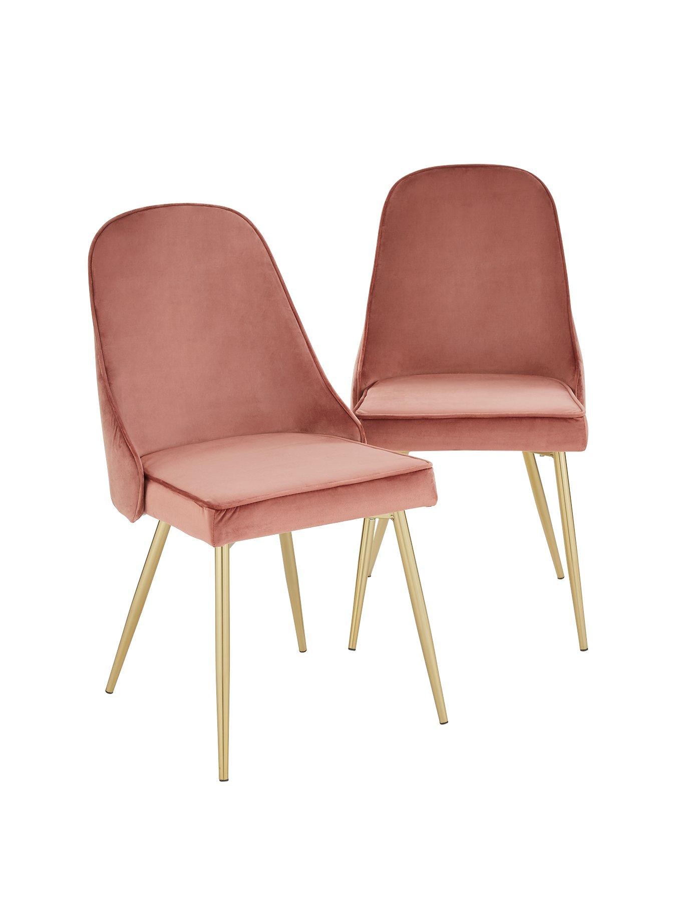 pair of warwick fabric dining chairs