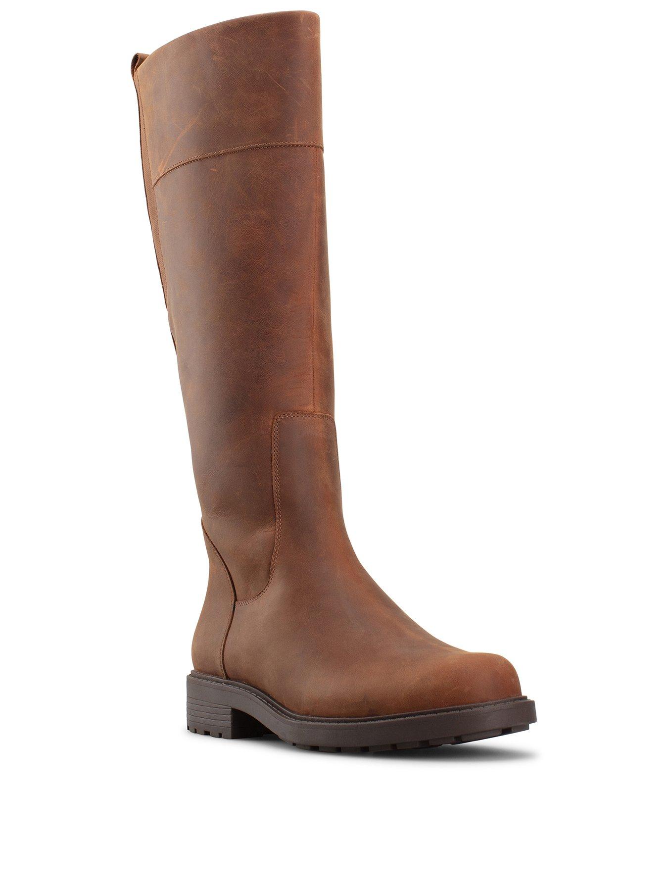 clarks tan knee high boots