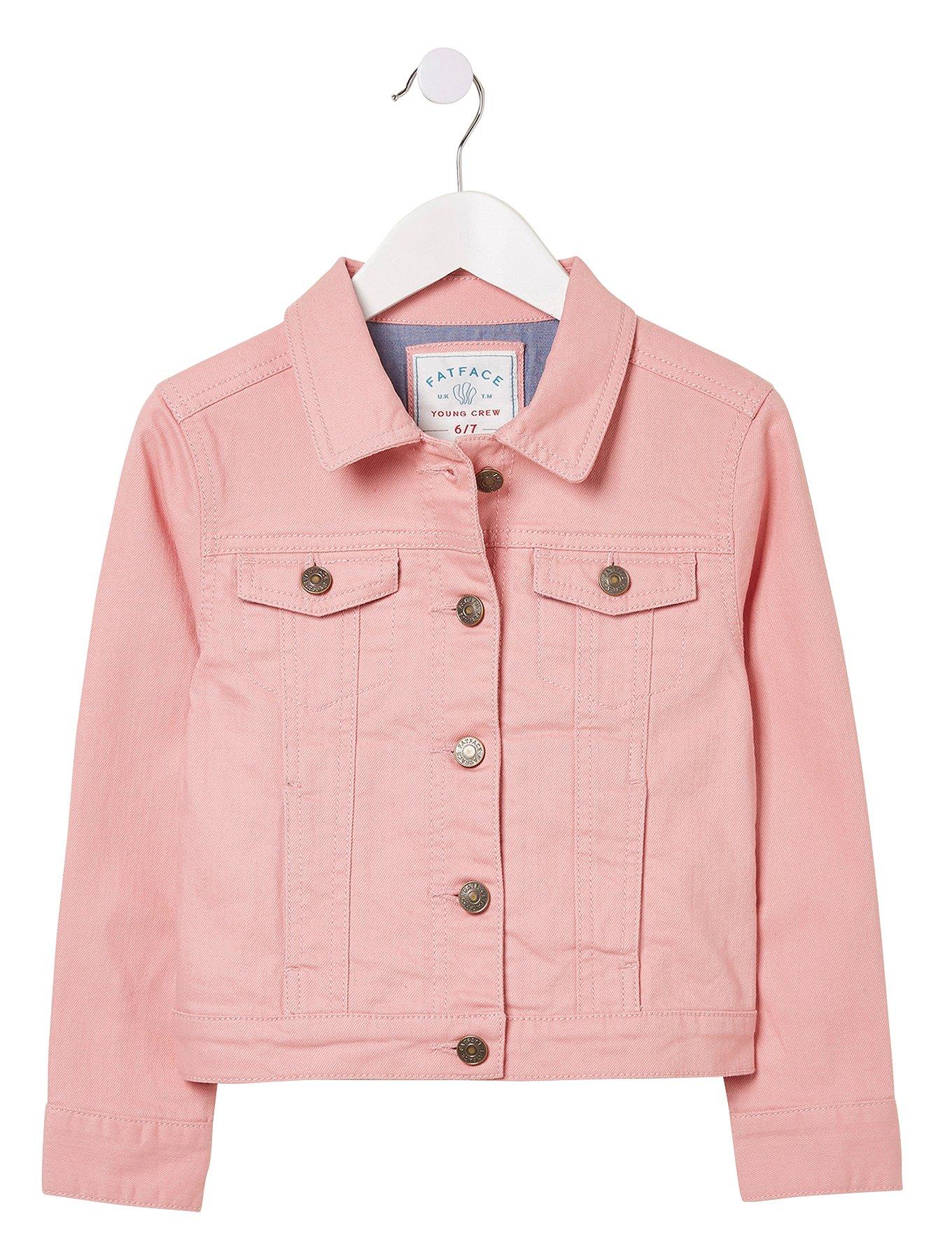 girls denim jacket pink