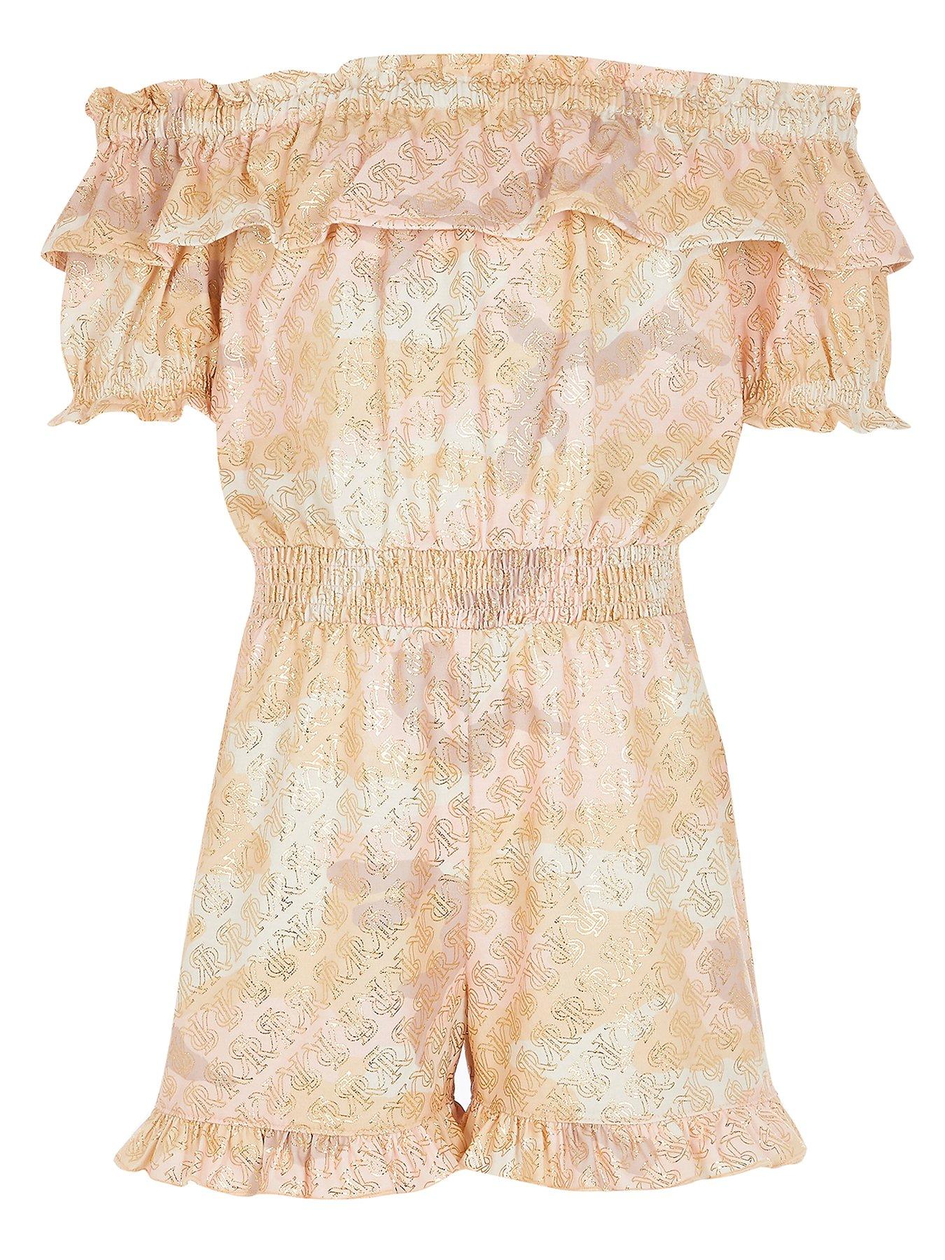 bardot buckle short playsuit