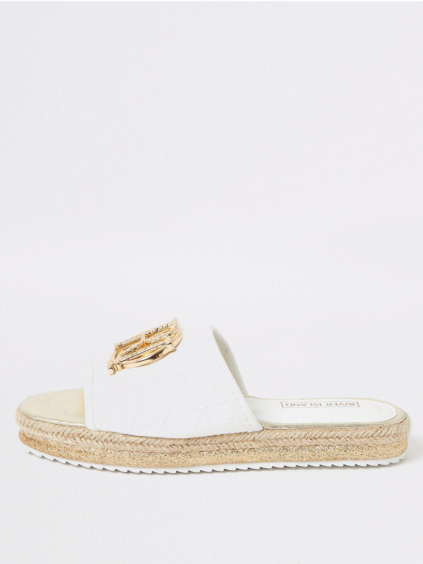 River Island Girls Quilted Mule Sliders 