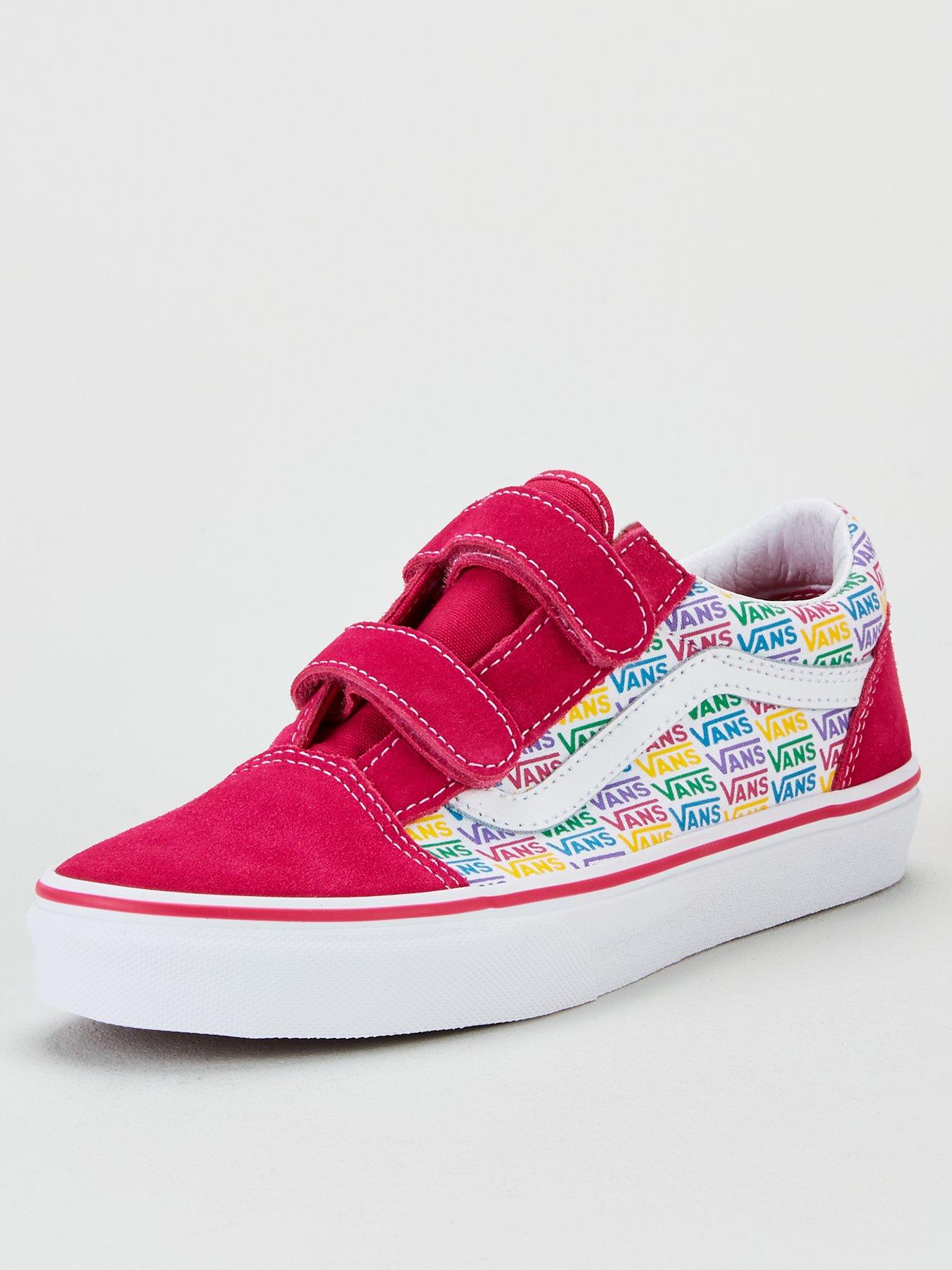 vans multi old skool rainbow checker trainers
