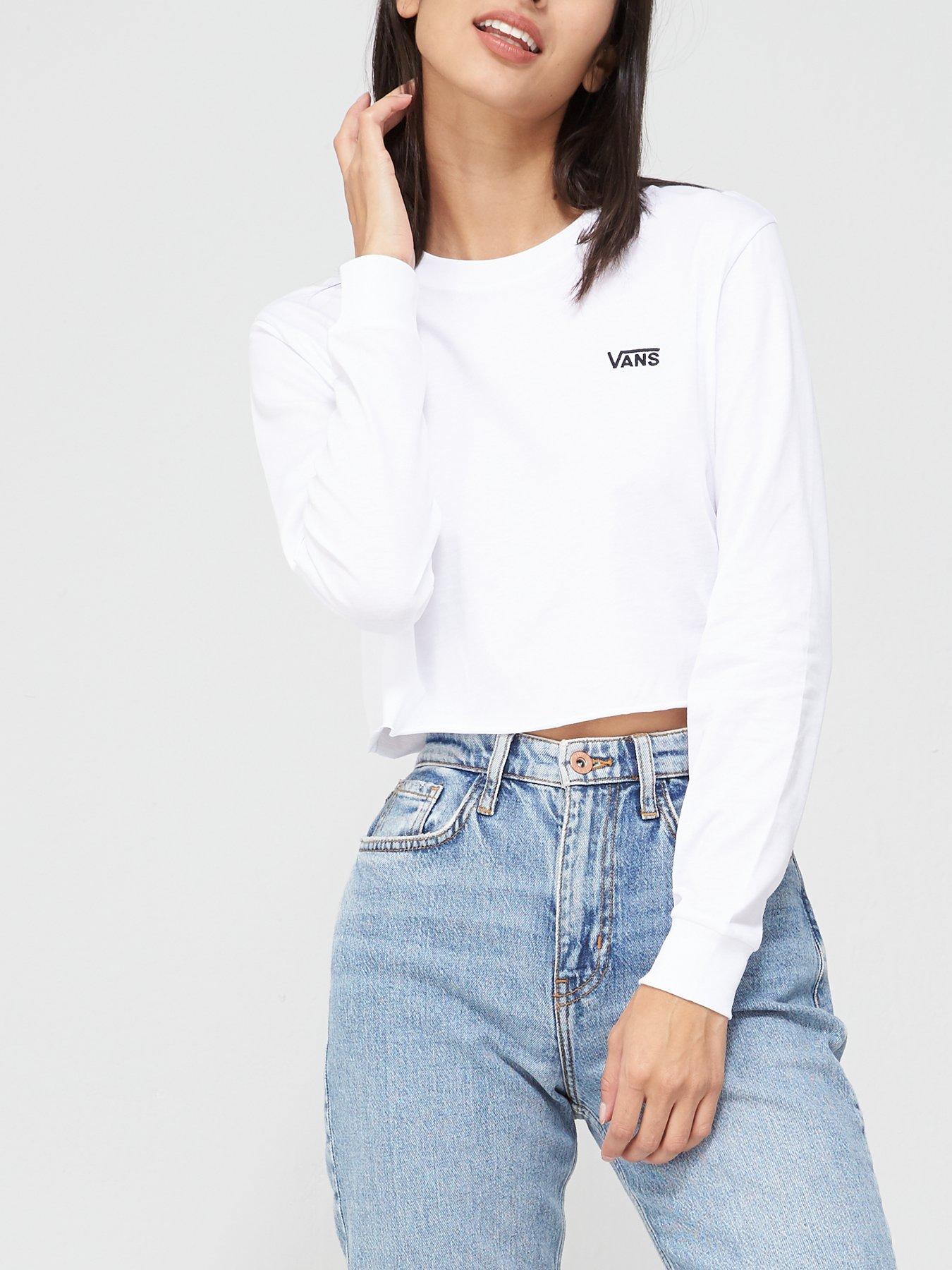 womens vans fun cropped long sleeve tee