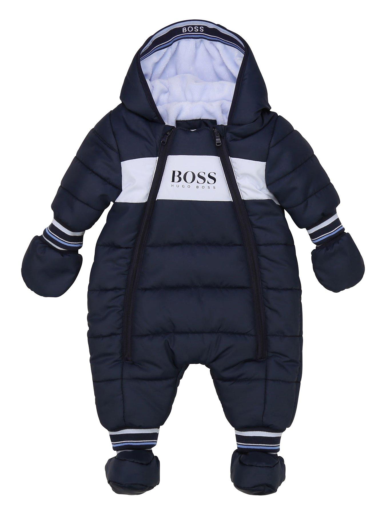 Boss Baby Boys Padded Snowsuit With Removable Mitten Booties Navy Littlewoodsireland Ie