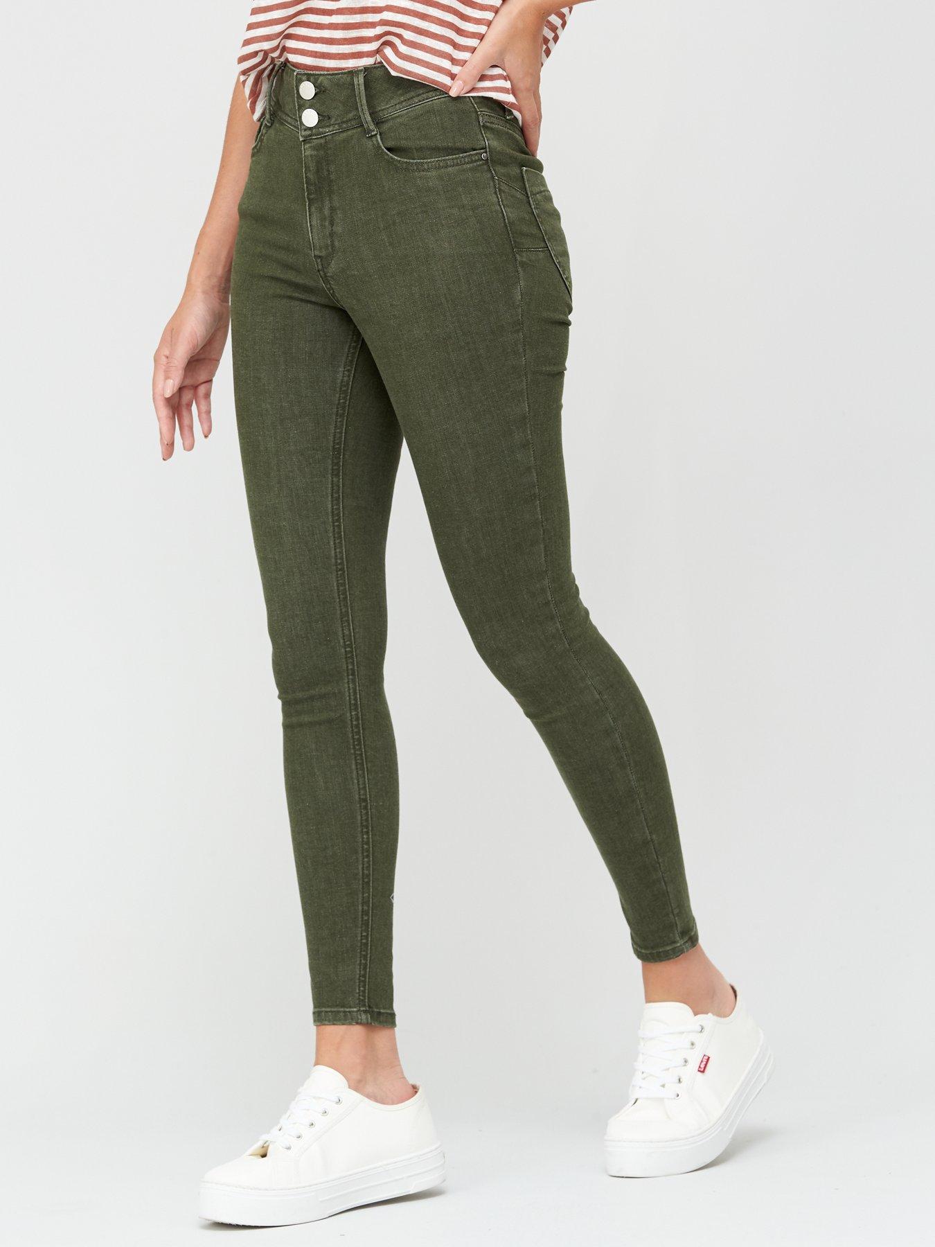 green skinny jeans ladies