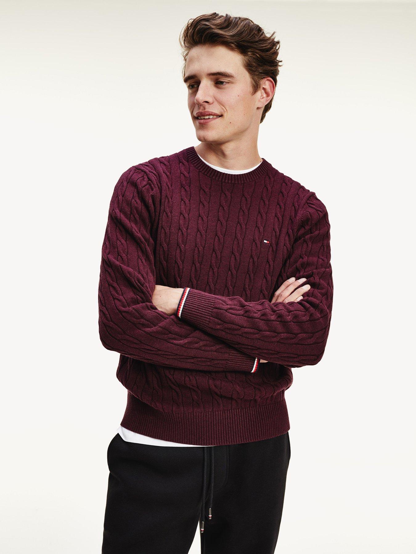 tommy hilfiger burgundy jumper
