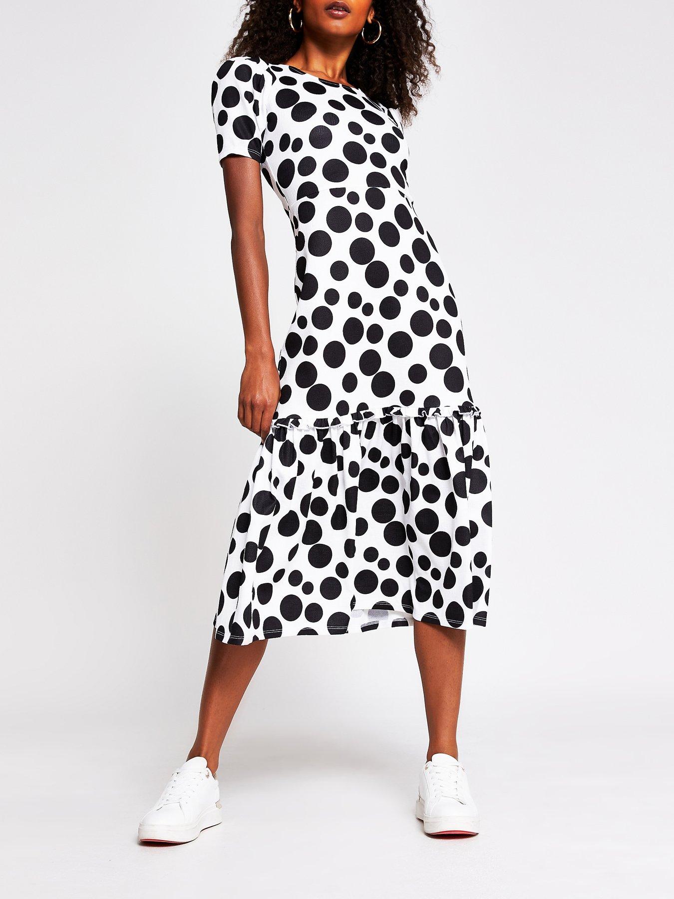 oliver spot print midi dress