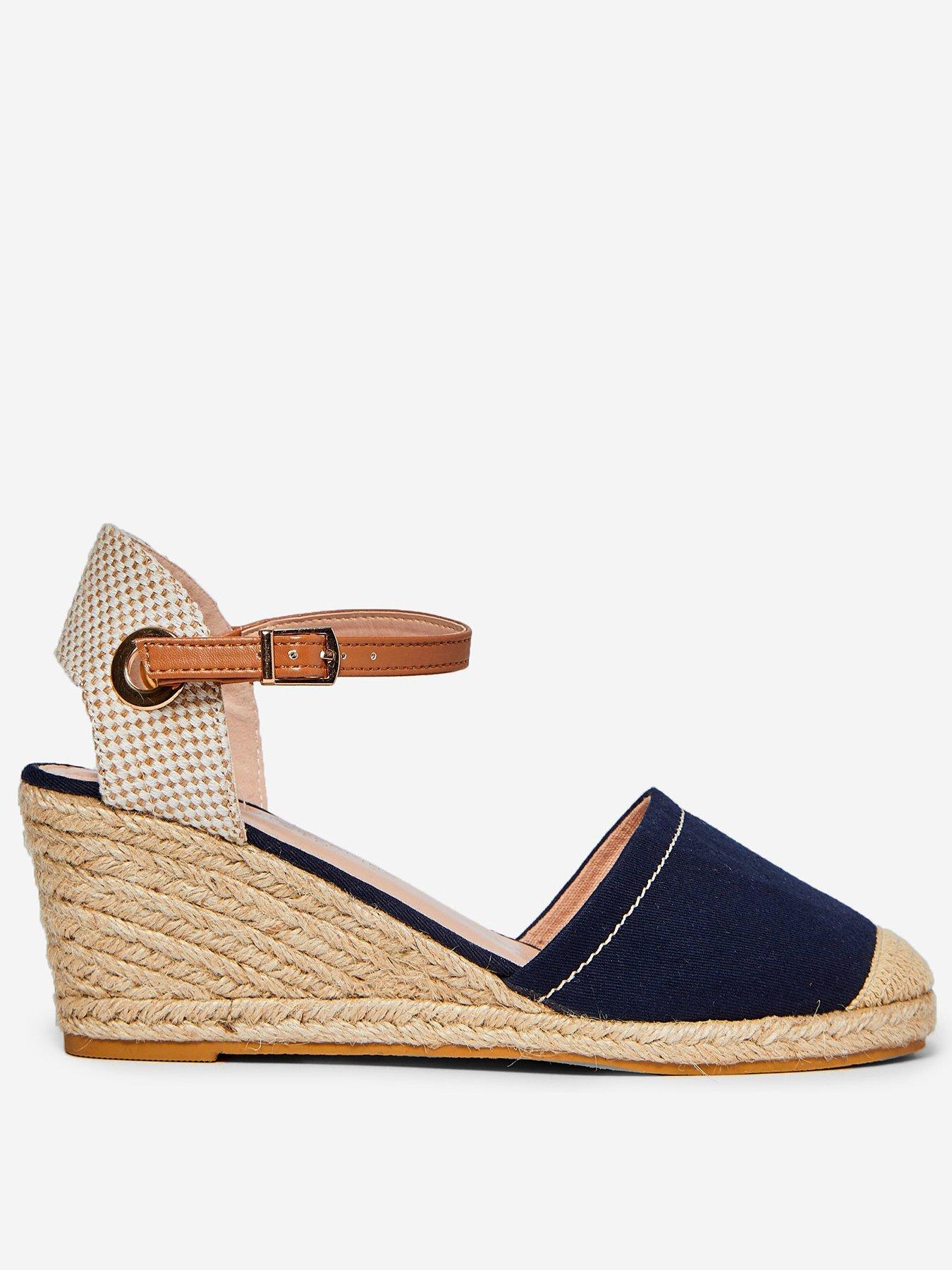 navy wedge sandals ireland
