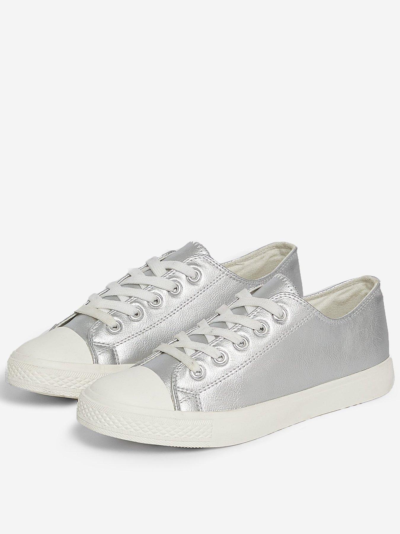 wide fit silver trainers