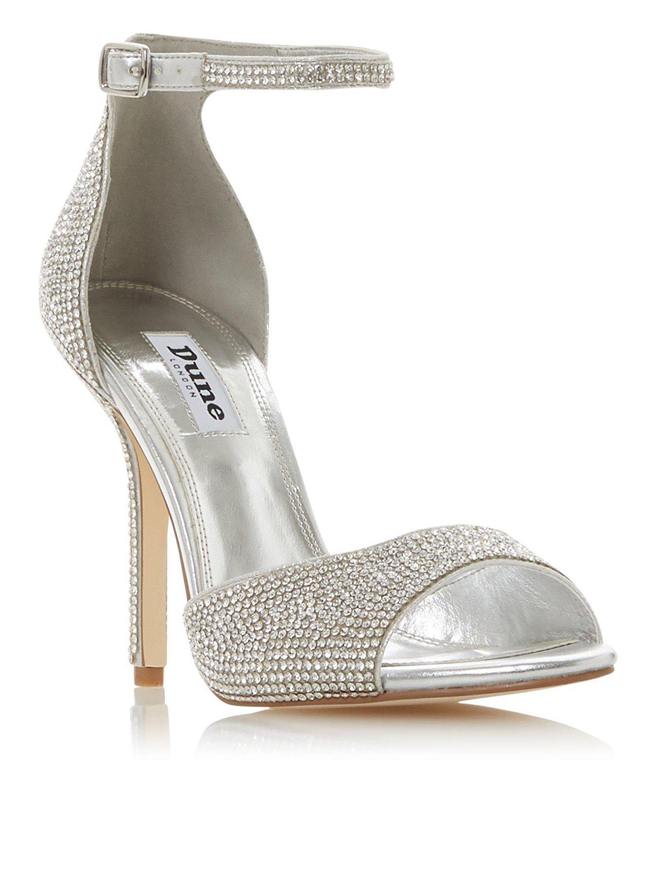 3.5 inch silver heels