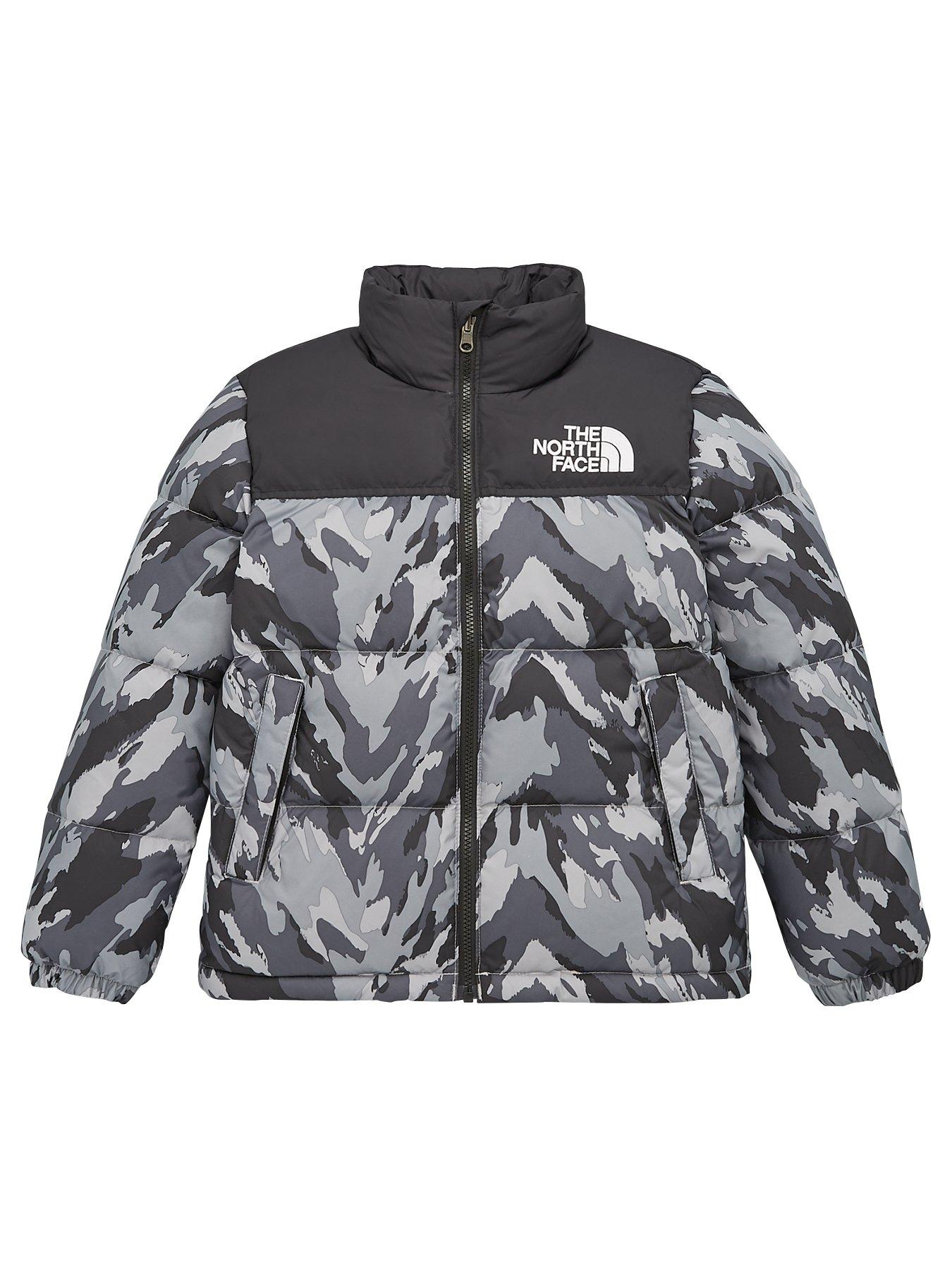 grey camo north face