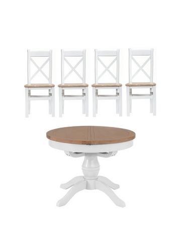 Circle Painted Dining Table Chair, Davenport Round Dining Table With 4 Chairs