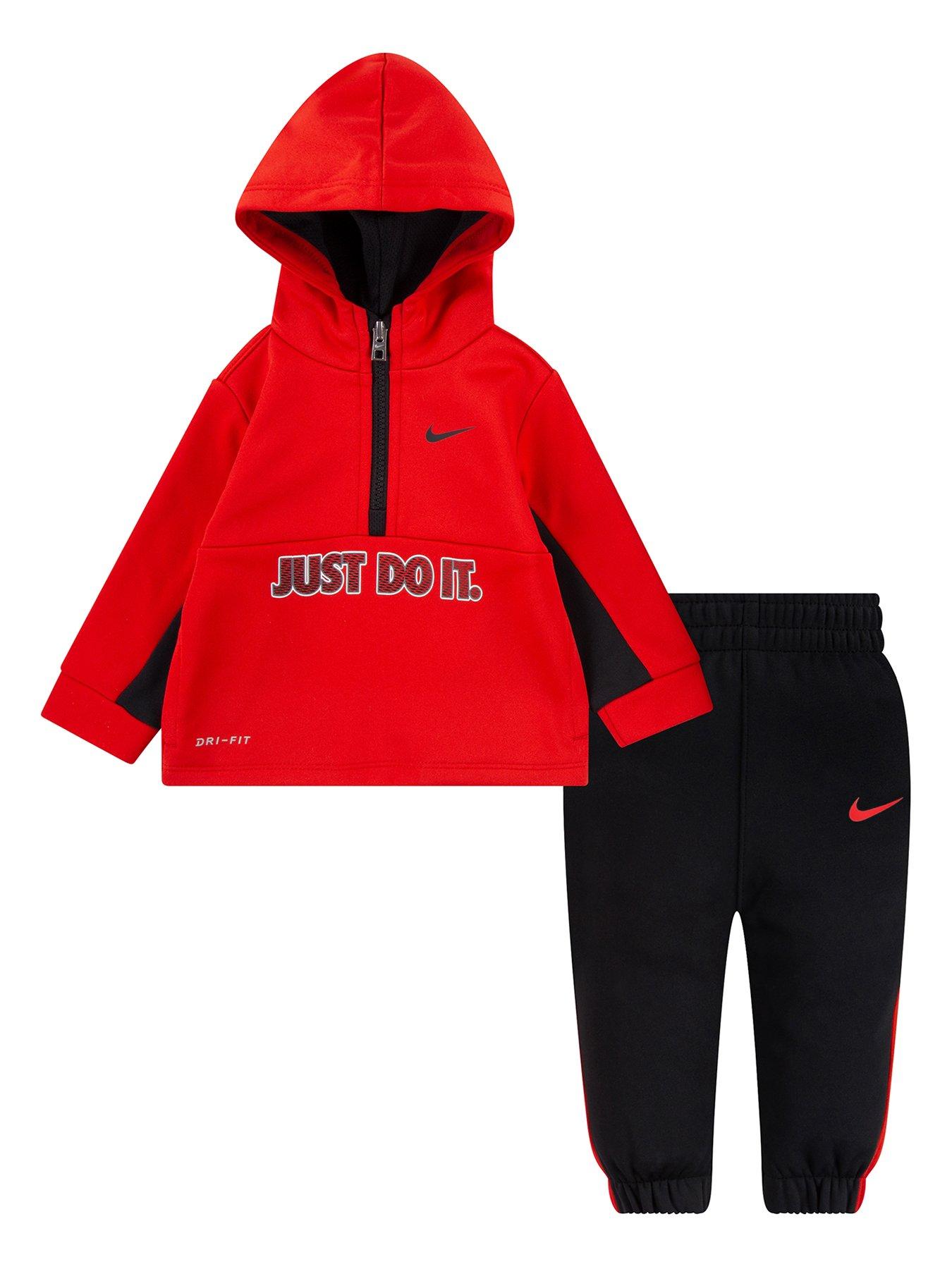 infant red nike tracksuit