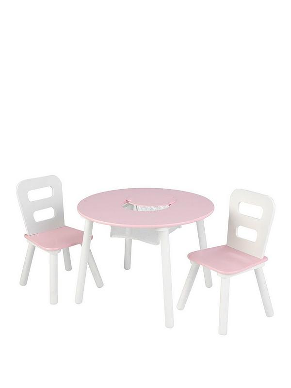 Kidkraft Round Storage Table And 2, Kidkraft Round Table And Chairs White