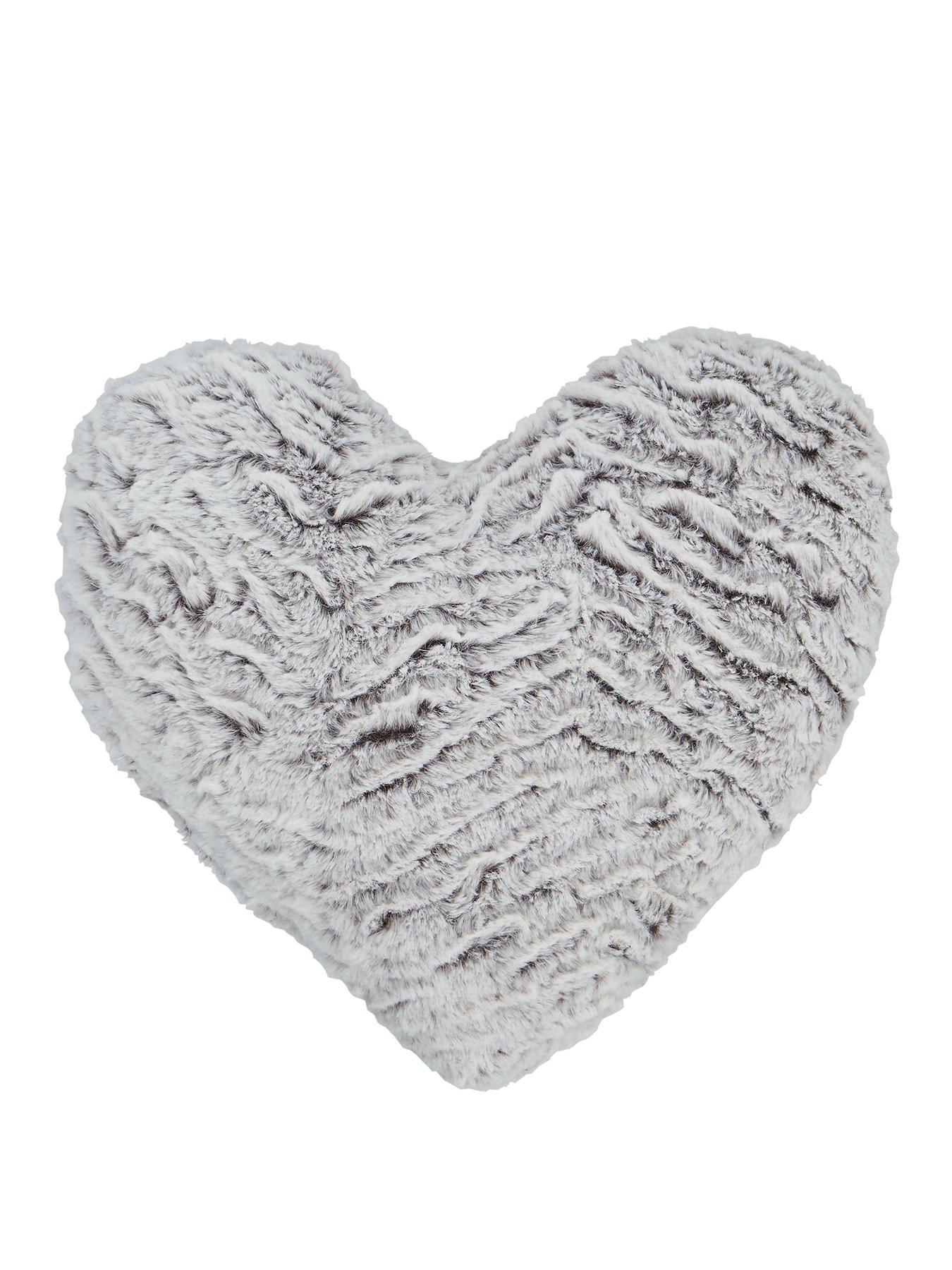 grey heart pillow