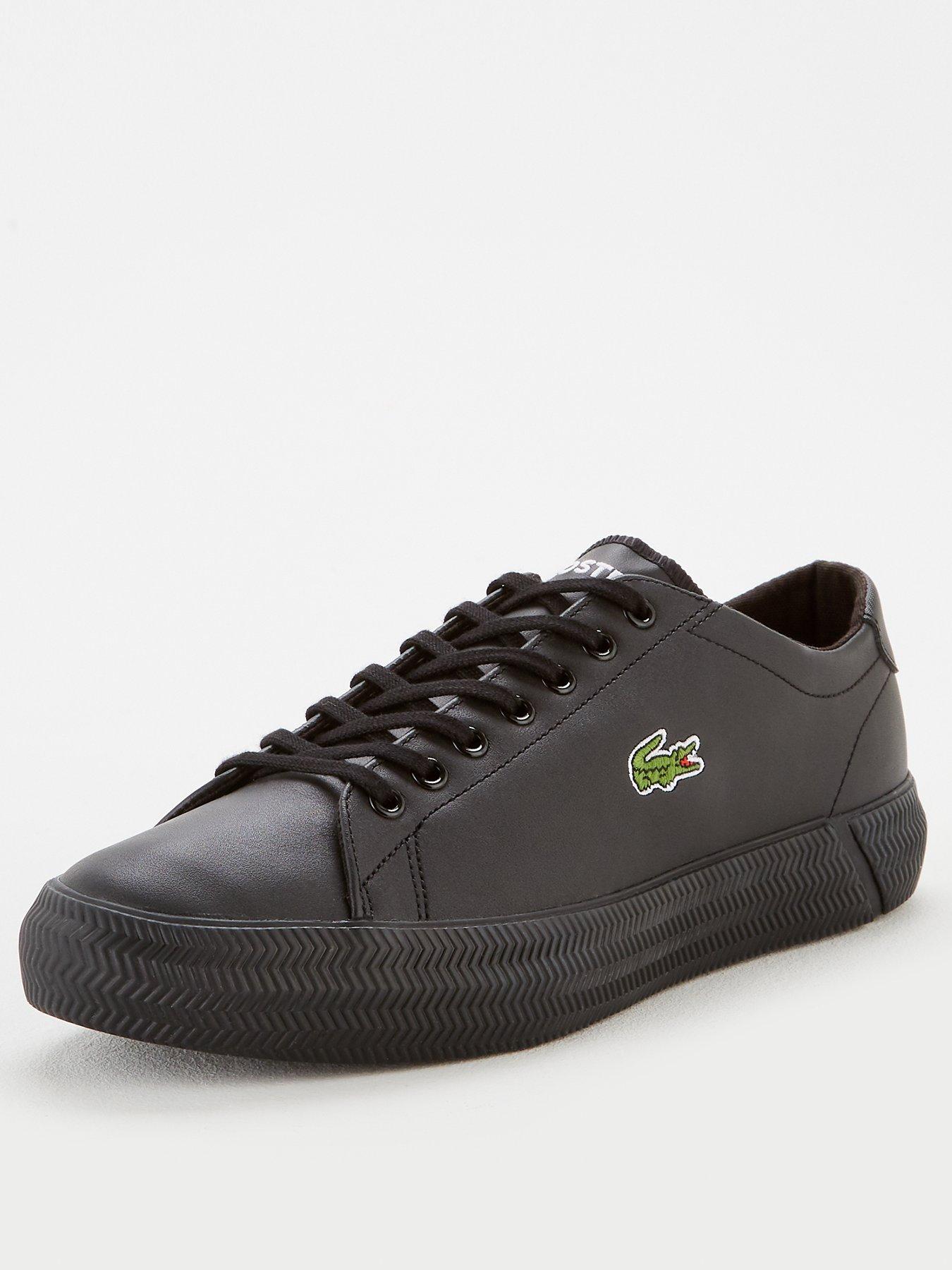 lacoste carnaby evo textured trainers with red back counter