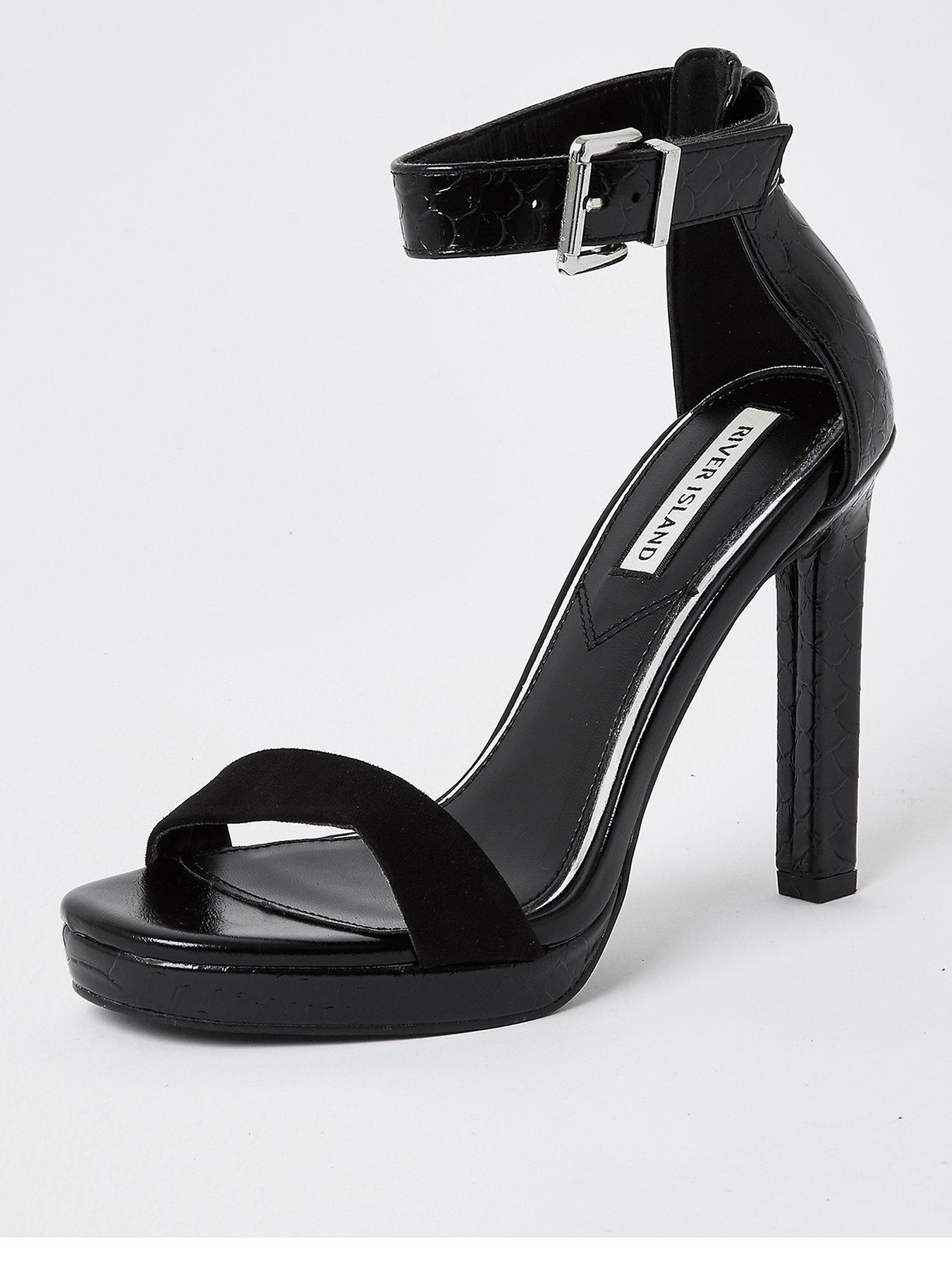 black platform barely there heels
