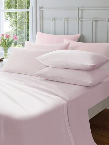 Plain Fitted Sheet Cotton Blend in Various Sizes White Top