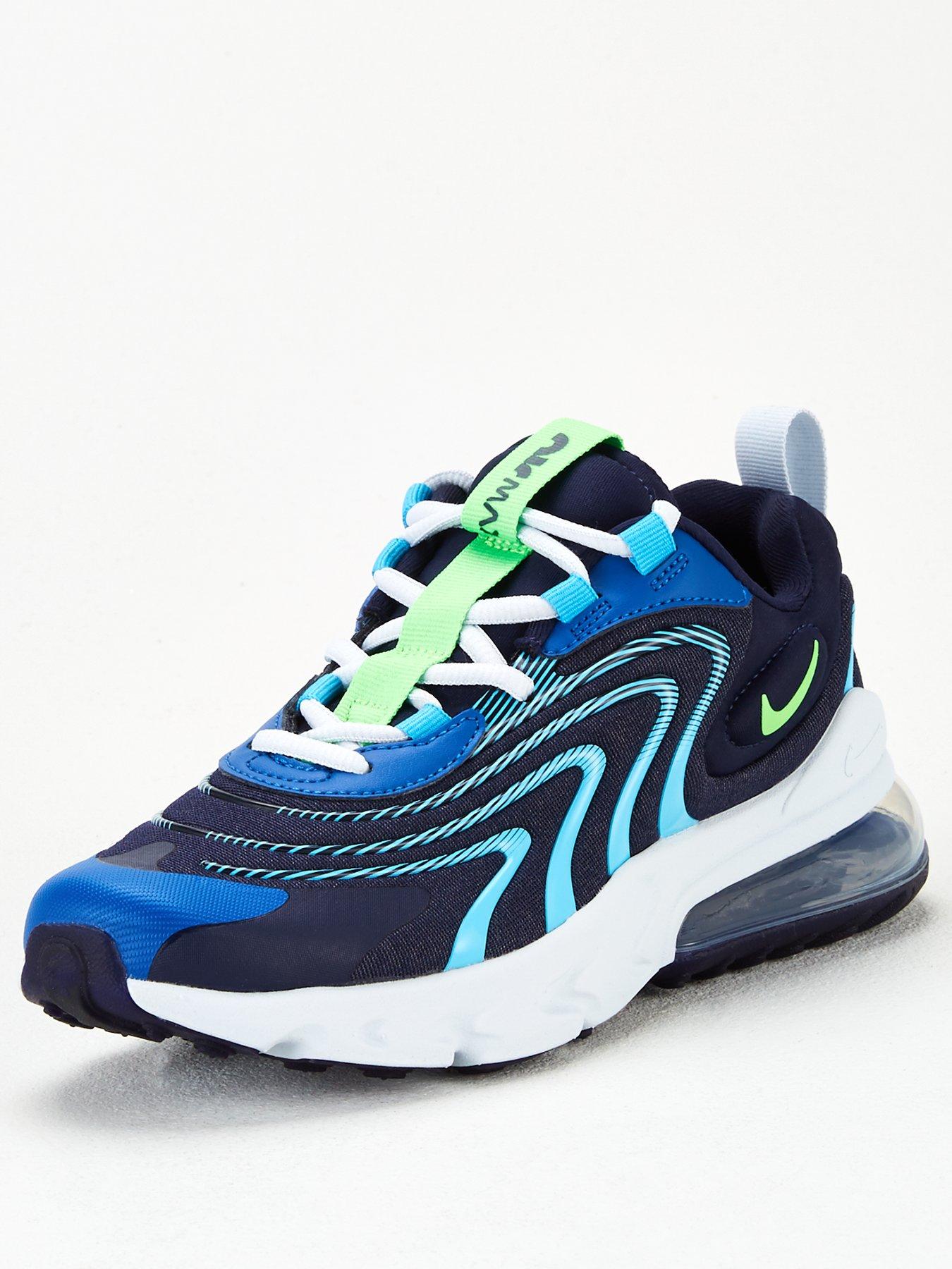 Nike Air Max 270 React Eng Junior Trainer Black Blue Littlewoodsireland Ie