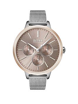 boss-symphony-bronze-multi-dial-stainless-steel-mesh-bracelet-watch