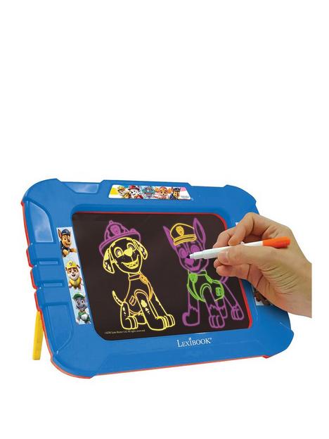 lexibook-paw-patrol-neon-electronic-drawing-board-with-templates