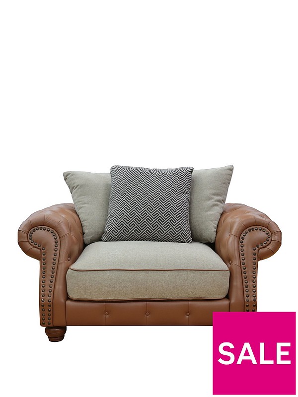 Madison Terback Cuddle Chair, Leather Cuddler Sofa