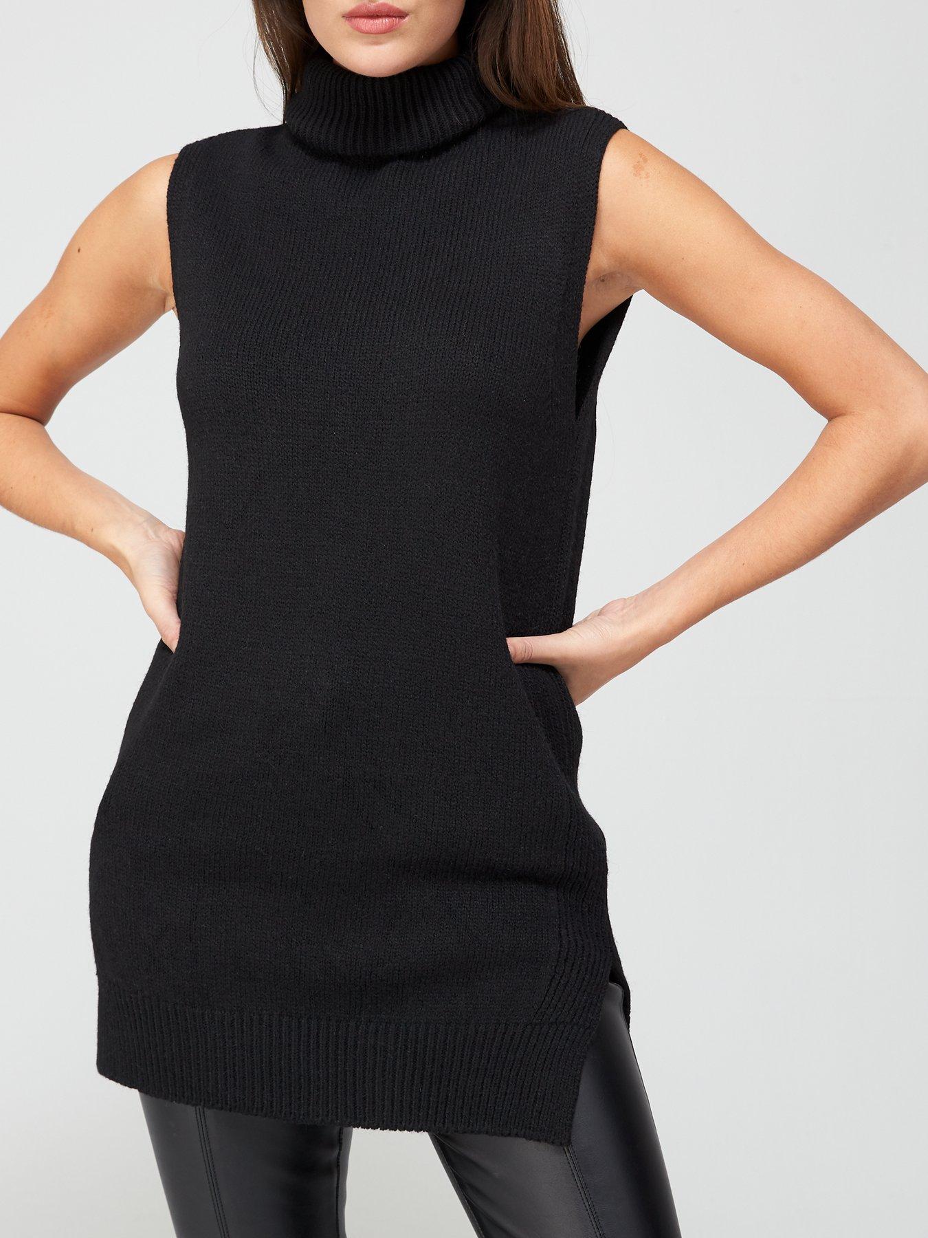 roll neck sleeveless jumper