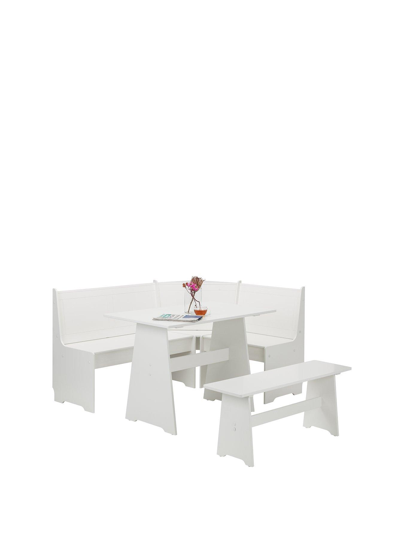 Julian Bowen Newport Corner Dining Set Surf White Dining Room Sets Home Kitchen Umoonproductions Com