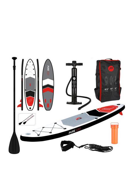 pure-4-fun-pure-320-sup-all-round-inflatable-stand-up-paddle-board-105-feet-ampnbsppump-patch-tool-foot-lead-adjustable-paddle-and-waterproof-2l-bag