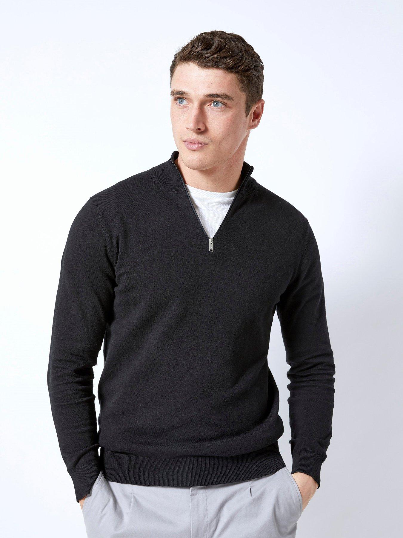 half zip jumper black