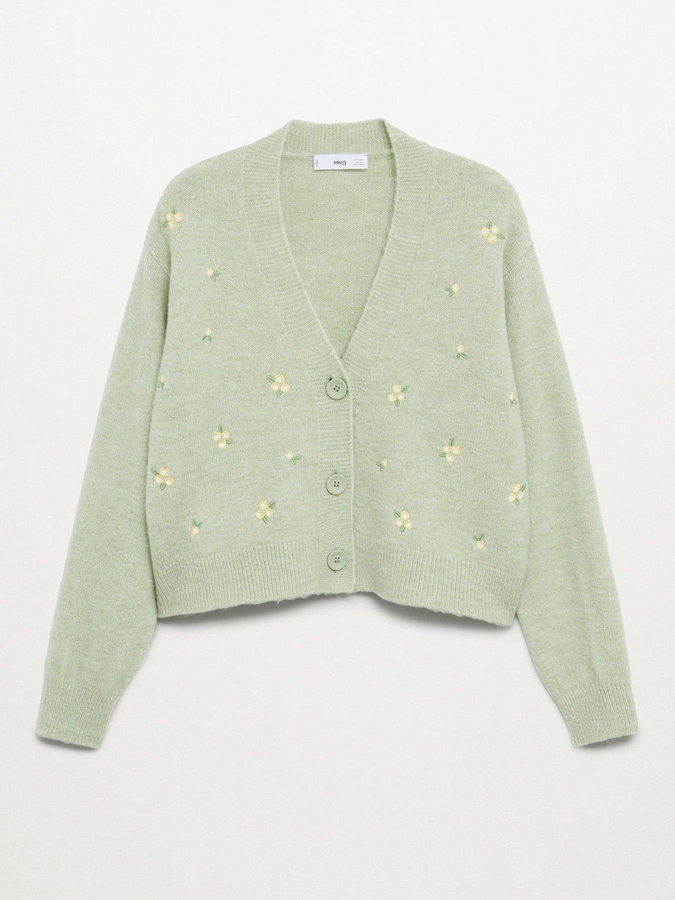 light green cardigan